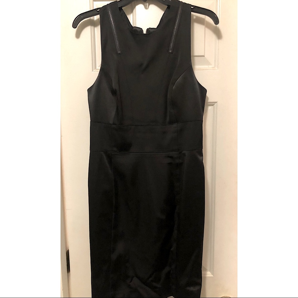 BEBE Vintage All Black Zipper Cocktail Dress